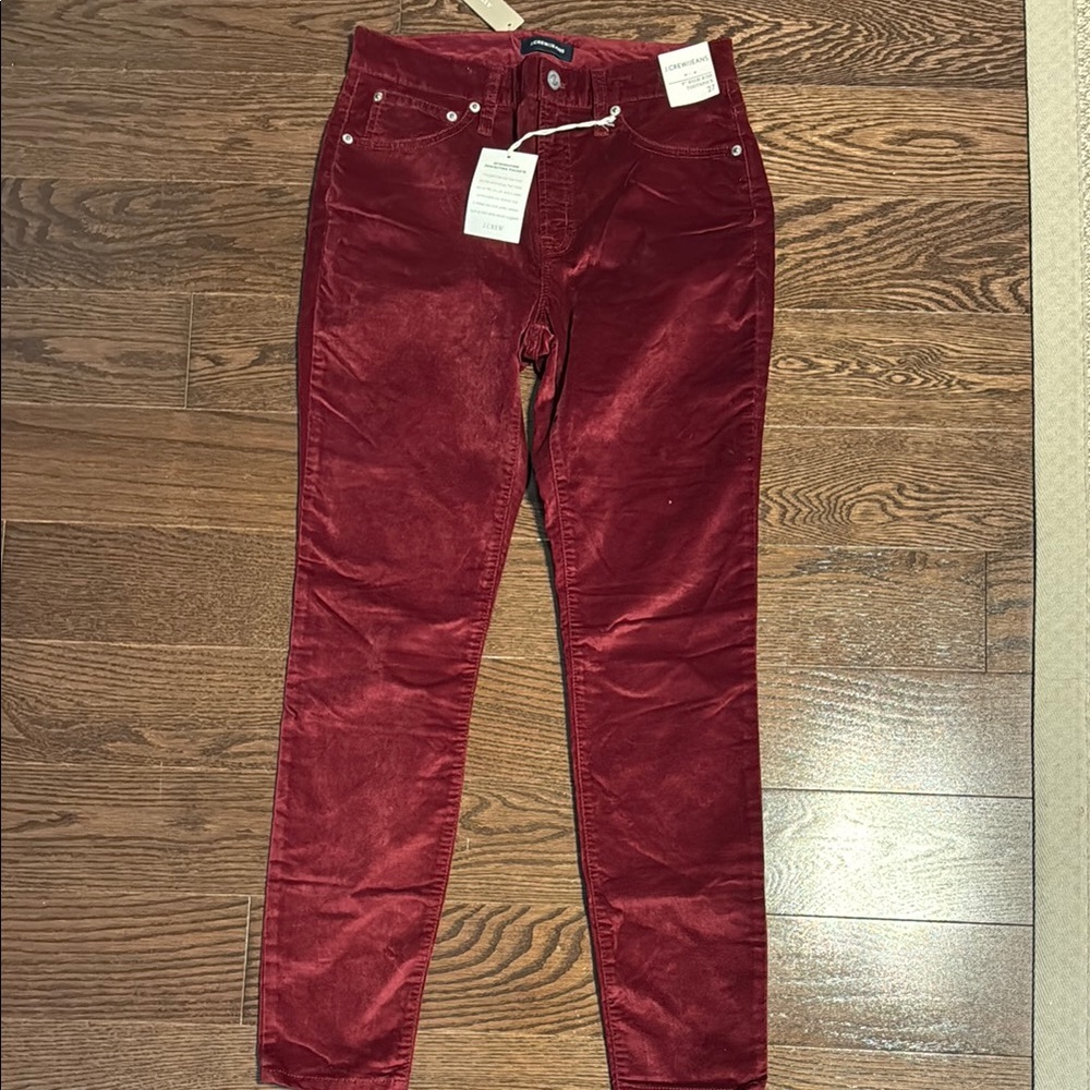 J crew velvet 9 inch high rise toothpick jeans